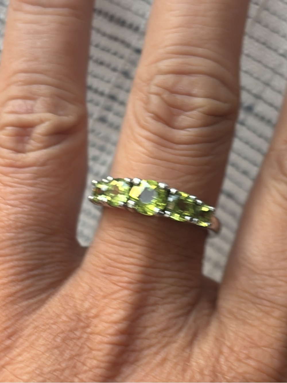 Sterling Silver Ring with Peridots